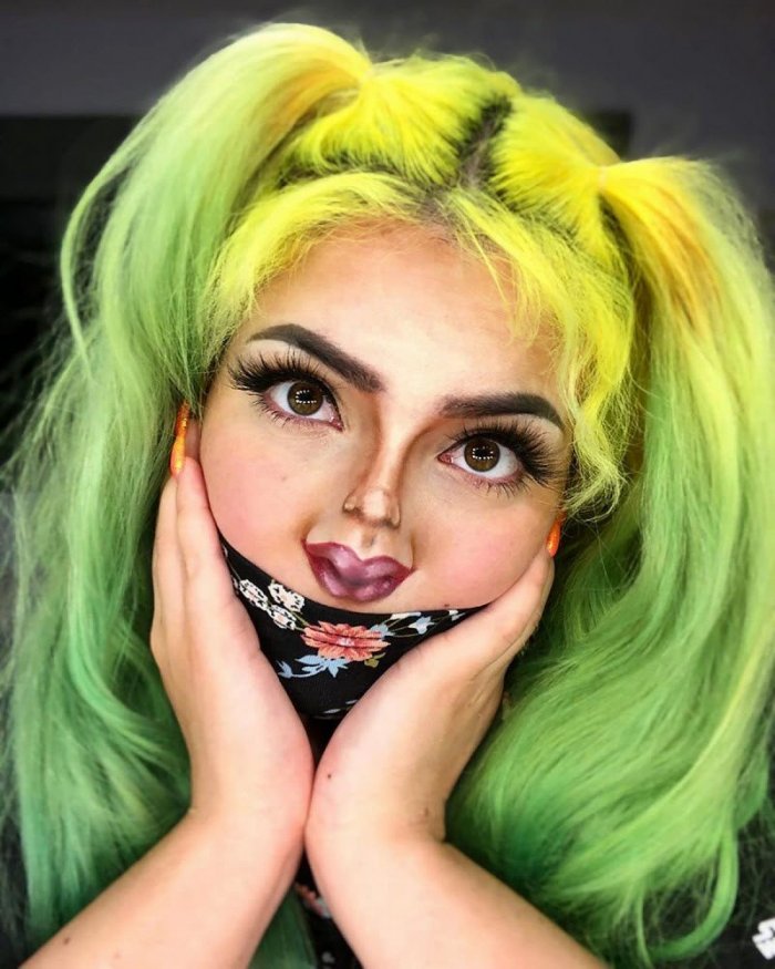 Tinyfacemakeupchallenge — новое развлечение девушек в соцсетях (20 фото) 66f9f20211249.jpeg